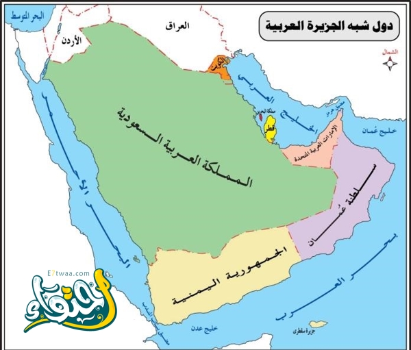 خريطة توضح الربط بين البحر الأحمر والخليج العربي عن طريق بحر العرب