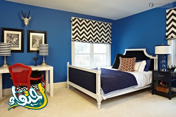 Dark blue boys bedroom colors