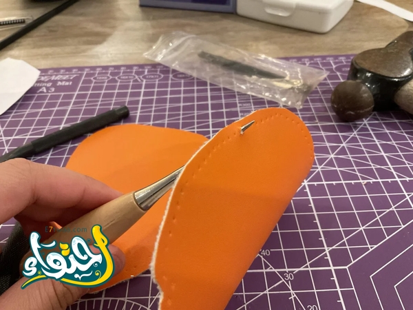 Sewing a mole doll made of leather